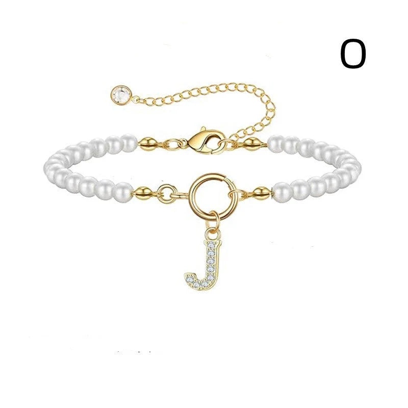 2024 personalised initial pearl bracelet for women with toggle clasp