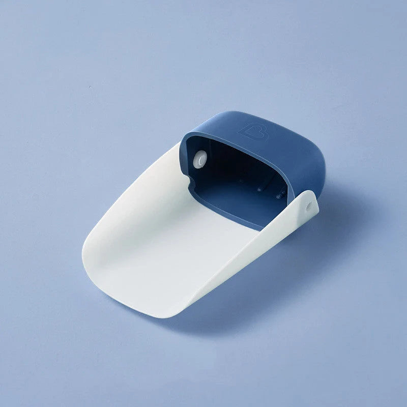 Children's Baby Faucet Extender Wash Station in blue and red, promoting safe handwashing for toddlers