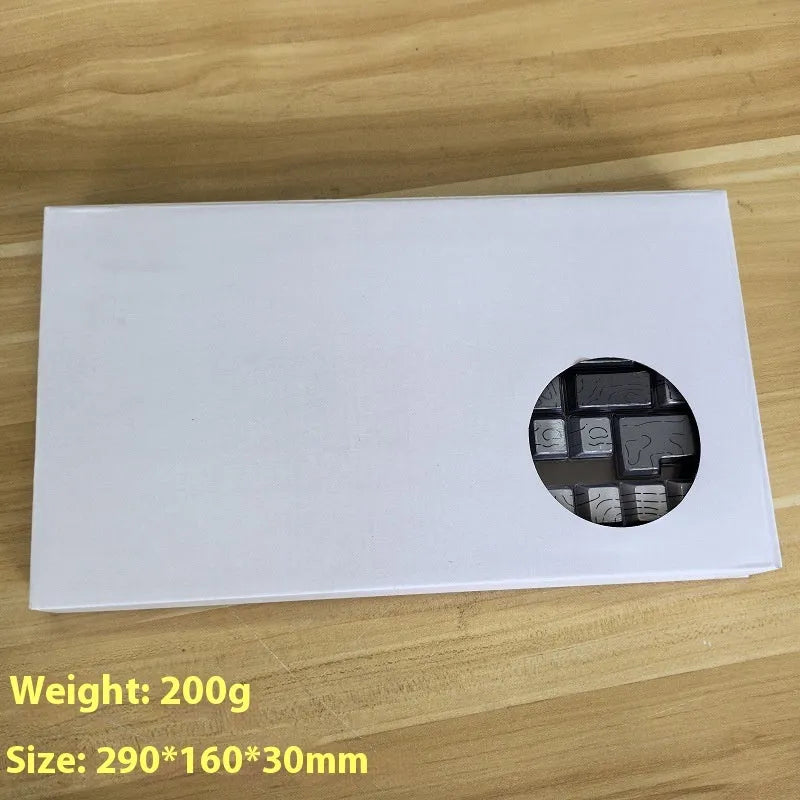 Plastic key cap set with black rose contour line two-color crack luminous design in black powder finish