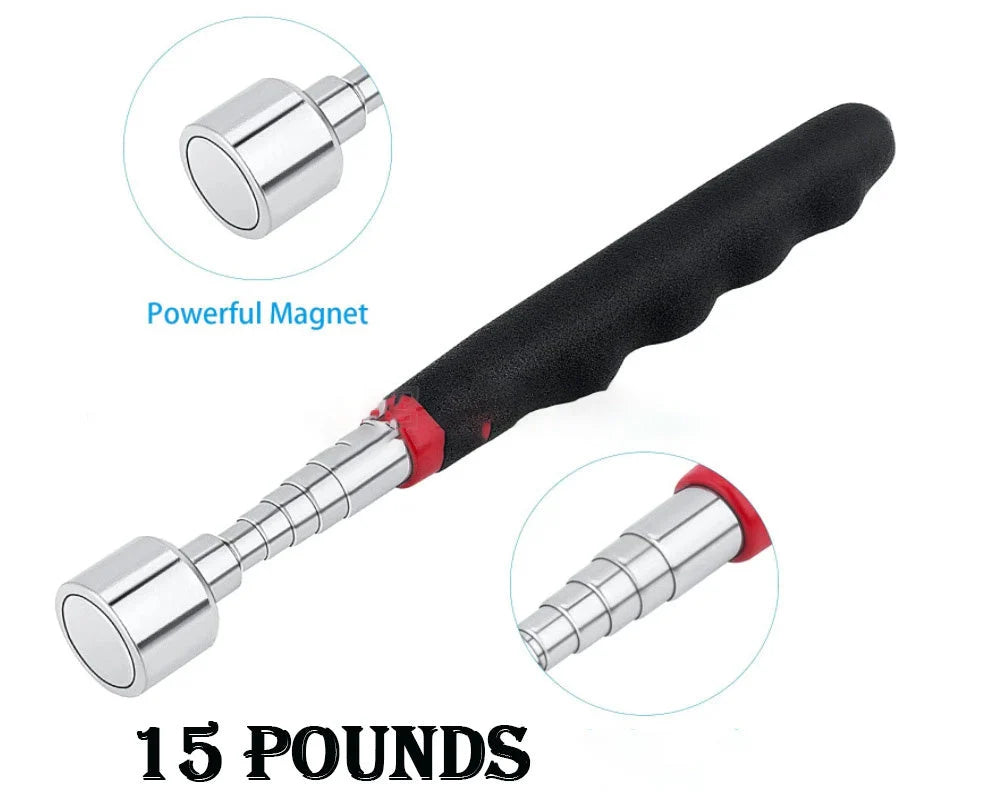 LED Magnetic Pick Up Tool with telescopic shaft and LED light for retrieving small metal parts