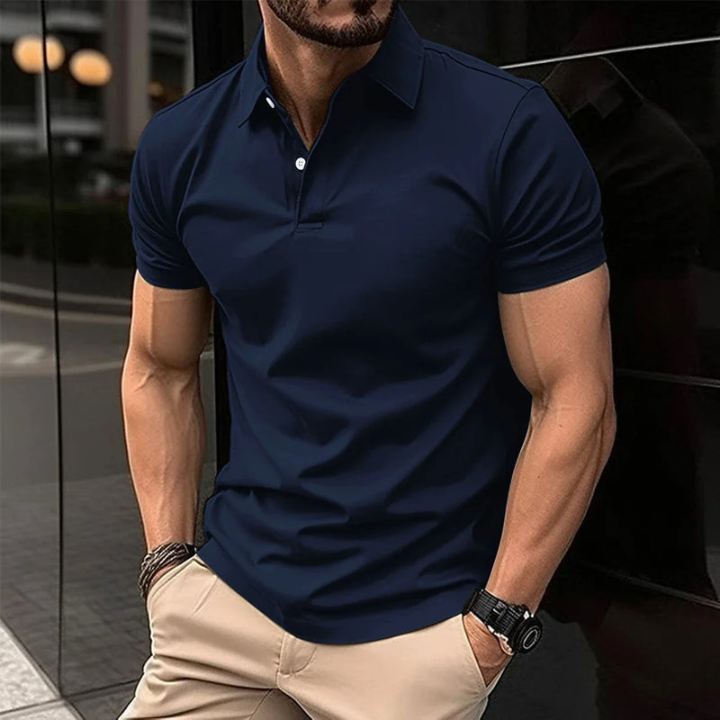 Shopfluxpro_NZ Stylish Short Sleeve Cotton Polo Shirt for Men