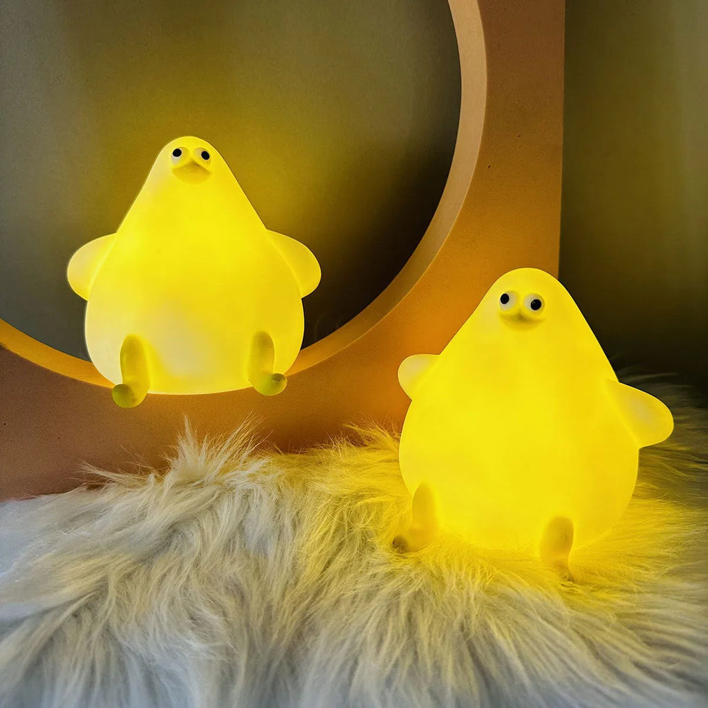 Cute cartoon silicone seagull night light with USB charging, 10.2 x 9.4 cm, for kids bedroom