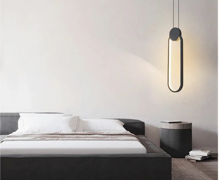 Modern simplicity black chandelier bedside bedroom light for 220V use