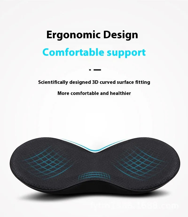Flat black memory foam car height adjustment cushion on vehicle seat