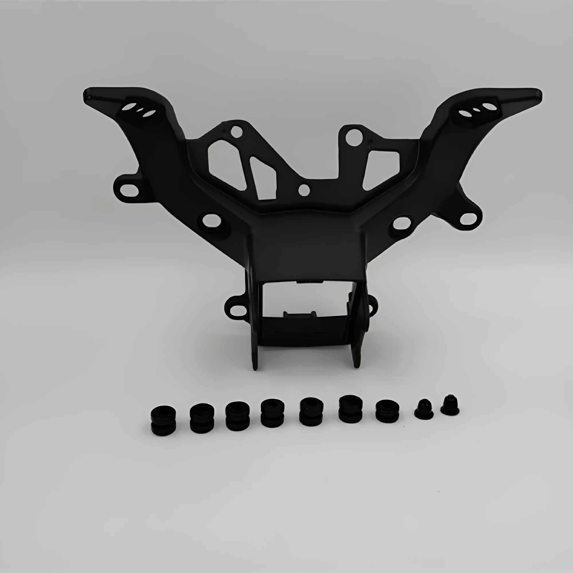 Black aluminium headlight mounting bracket for BMW S1000RR motorcycle 2009-2018.