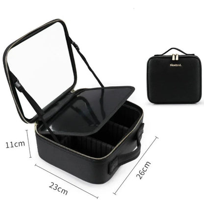 Portable LED Makeup Vanity Case with Adjustable Lighting, 4K Mirror, and Ample Storage for Makeup Essentials