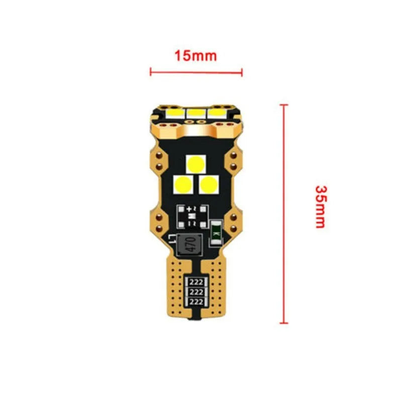 T15 automotive reverse light with white 6000K illumination and PVC housing