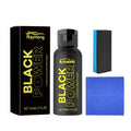 Automotive plastic refurbishment kit with 60ml bottle, sponge, and microfibre cloth for interior restoration