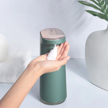 Smart Automatic Foam Soap Dispenser in white, pink, green, and dark green, perfect for touch-free hand washing