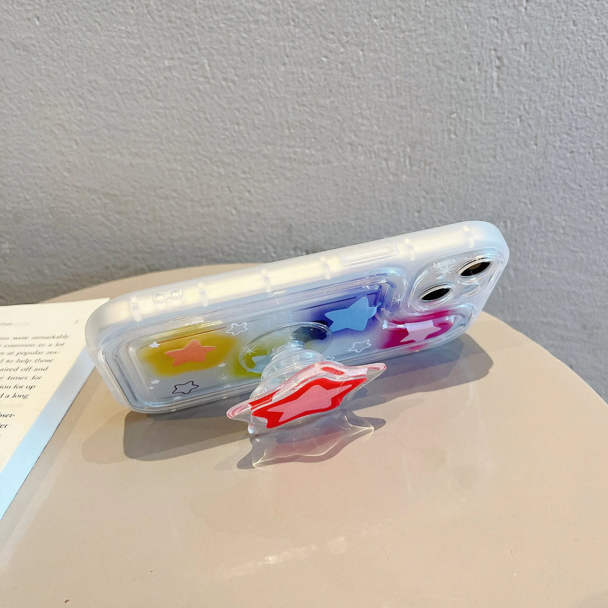Blooming colour TPU phone case with airbag edge and XINGX bracket for iPhone 11-14 Pro Max