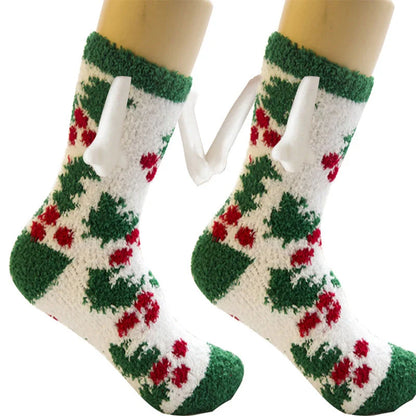 Christmas couple socks with magnetic suction feature in various animal patterns