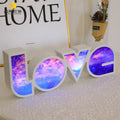 Rainbow style LED LOVE light decorative lamp with romantic lettering for Valentine's Day and wedding decorations