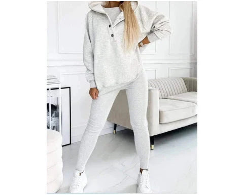 Women's solid colour vest hoodie and pants set in various colours and sizes