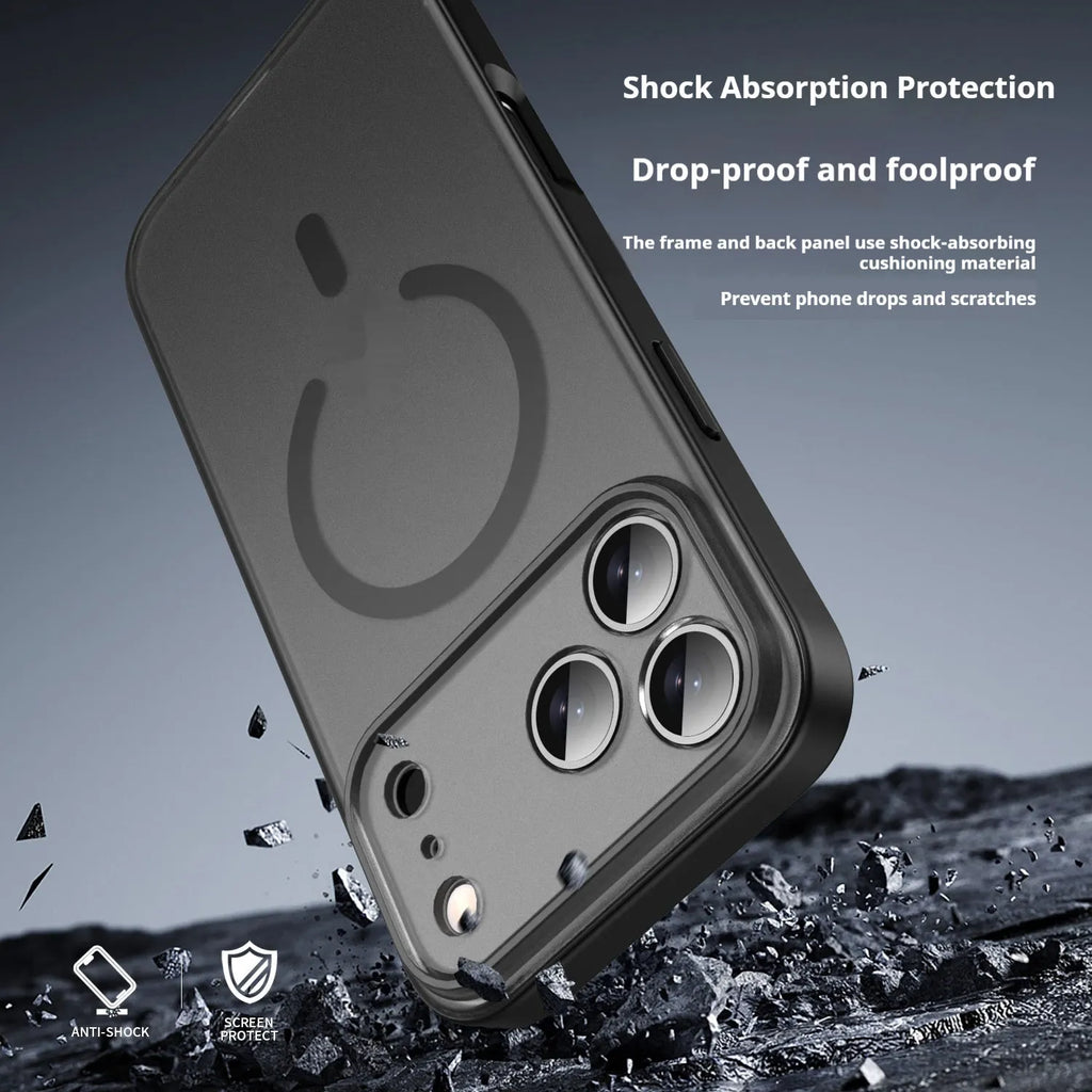 Frosted Series TPU phone case for IPhone17 in translucent colour with magnetic suction