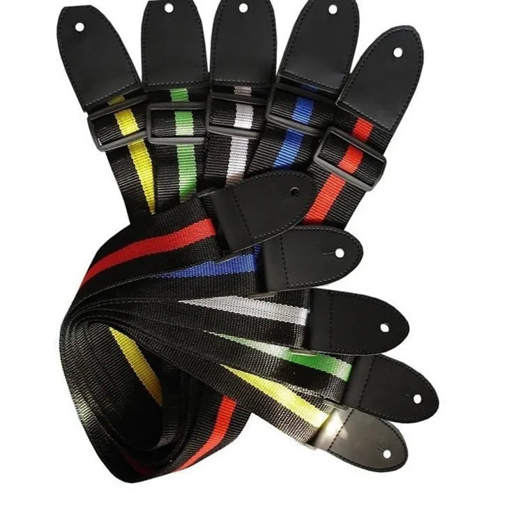 Universal woven crossbody instrument strap for guitar, bass, and ukulele in five colour options.
