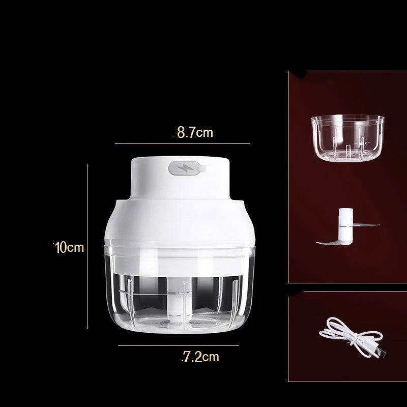 Mini Electric Garlic Masher with stainless steel blade for quick chopping