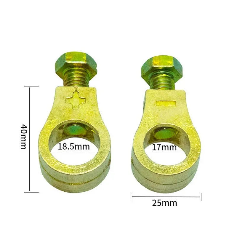 Copper battery clamp with nickel-plated finish for automotive electrical connections