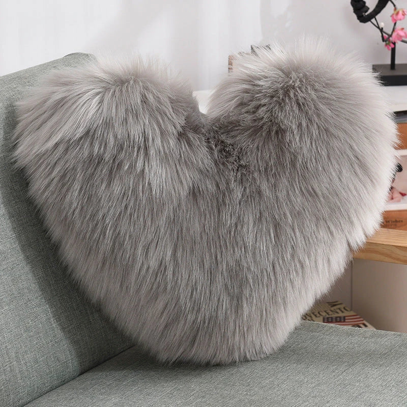 NZ Plush Heart-Shaped Throw Pillows for Cozy Sofa Decor