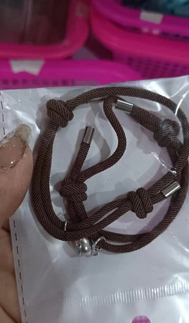 Simple Nylon Love Magnetic Bracelet in various colours, adjustable for 14-26cm wrists