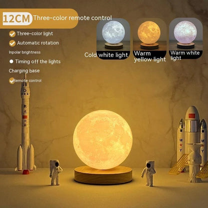 3D Magnetic Floating Levitating Moon Lamp with touch control and 3 colour options