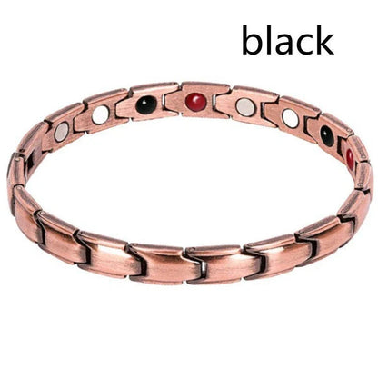 Stylish therapy bracelet with metal design for arthritis pain relief, weight loss, and energy boost