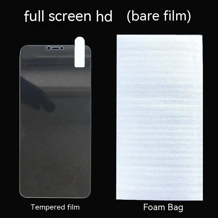 HD tempered glass screen protector for Samsung mobile phones showing full screen coverage and anti-fingerprint surface