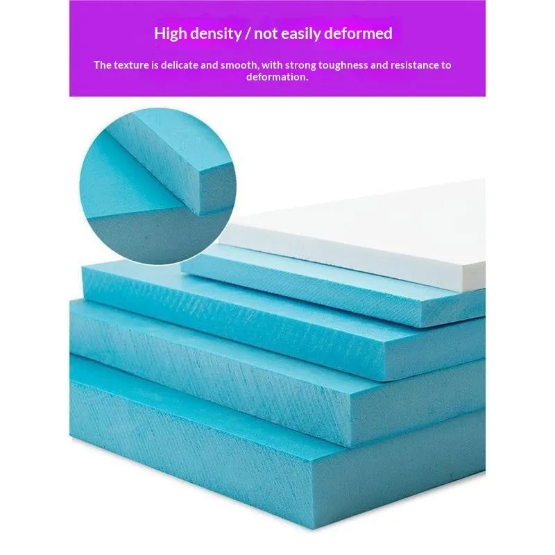 Ten blue high-density foam boards in five sizes for carving and architectural model making