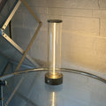 Slender glass LED night light strip with magnetic base, dimensions 53mm by 234mm