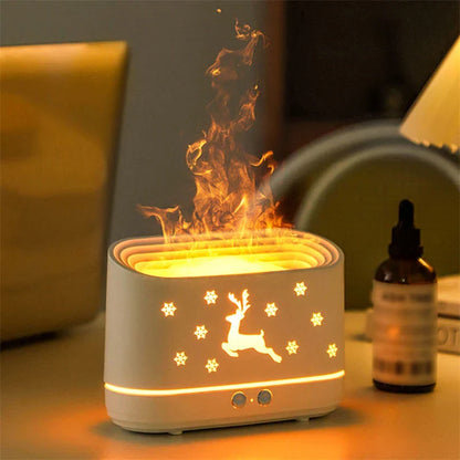 Elk Flame Humidifier Diffuser with adjustable flame effect and quiet operation