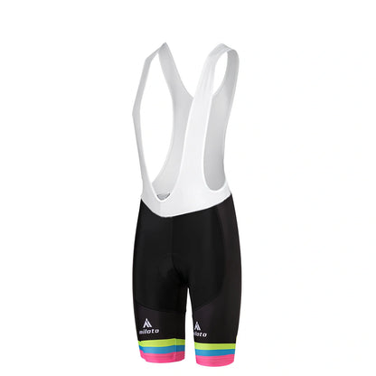 Falina Flamboyant cycling jersey and shorts set in black or white with moisture-wicking fabric