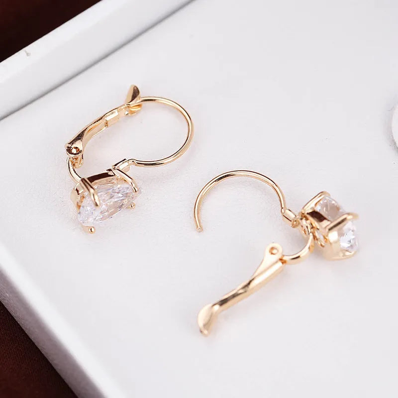 Women's drop-shaped copper earrings with gold or platinum plating options