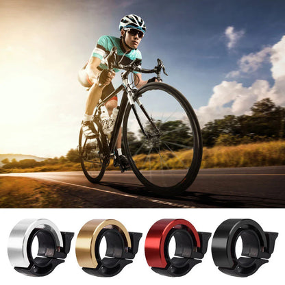 Sleek and stylish aluminum alloy bicycle bell with a powerful 90-decibel sound for enhanced safety on the road