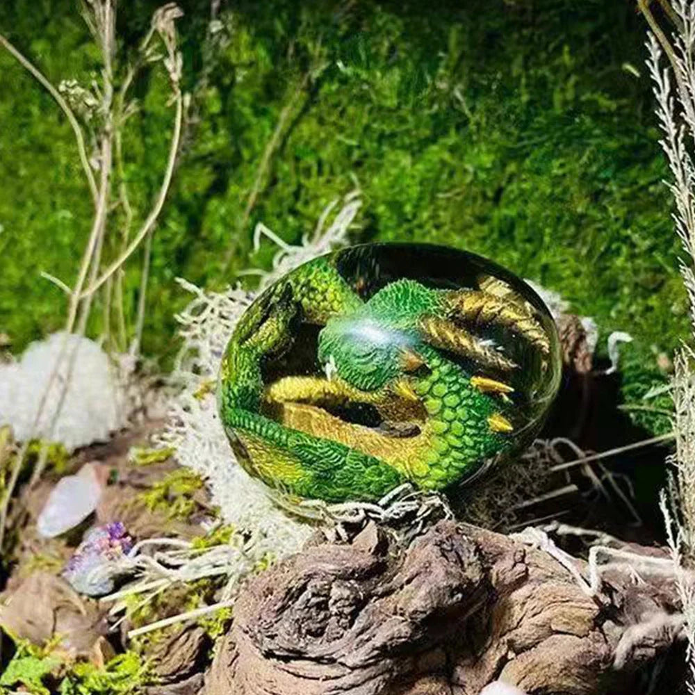 Lava Dragon Egg Desktop Decoration Dinosaur Egg Resin Crafts in various colours and base options