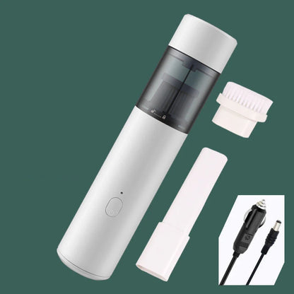 Mini car vacuum cleaner with wireless charging in black and white