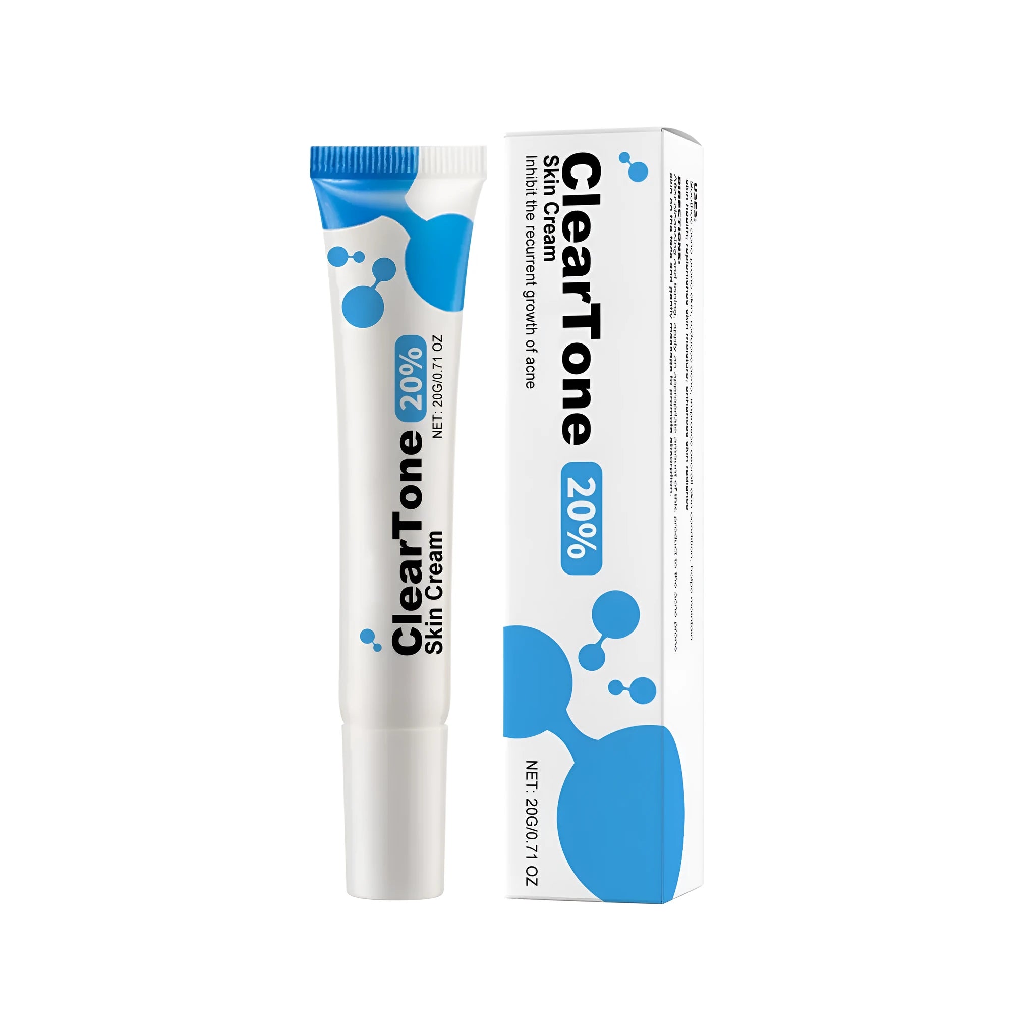 20g tube of azelaic acid acne cream with tea tree oil formulation