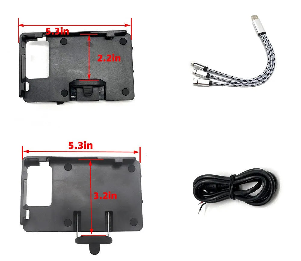 Black ABS plastic phone navigation bracket for BMW R1200GS and R1250GS motorcycles