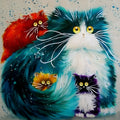 Scared Or Surprised cat design DIY paint by numbers kit with acrylic paints, brushes, and canvas