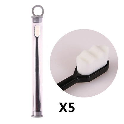 Ultra-fine nylon toothbrush with super soft 2.3cm bristles for sensitive gums