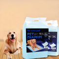Blue disposable puppy diapers for dogs in L and S sizes with odour control and changing pad