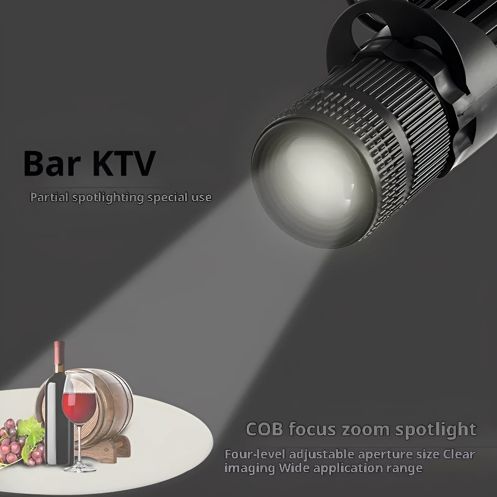 LED spotlight adjustable focus ceiling light aluminium shell 3000K warm white 6000K cool white