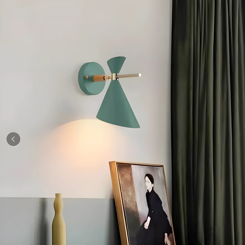 Macaron simple modern decoration wall lamp with iron shade in white colour Nordic style