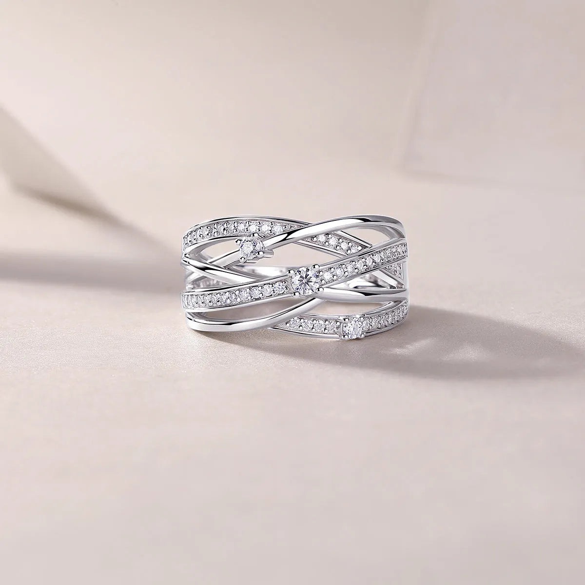 Diamond Shining moissanite wedding ring S925 silver platinum plated with GRA certificate in gift box