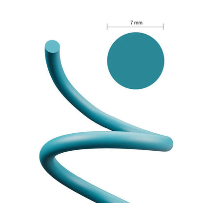 Weighted cordless jump rope with blue handles and PVC-coated steel rope for indoor fitness training