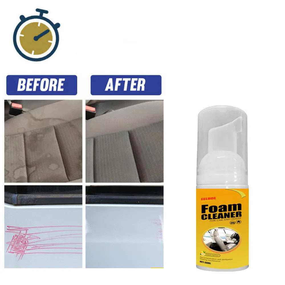 Car interior foam cleaner bottle 30ml for spot cleaning seats and ceiling upholstery