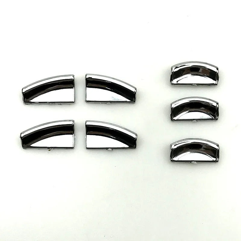 Black glitter decorative sticker for a car window switch button on a white background.