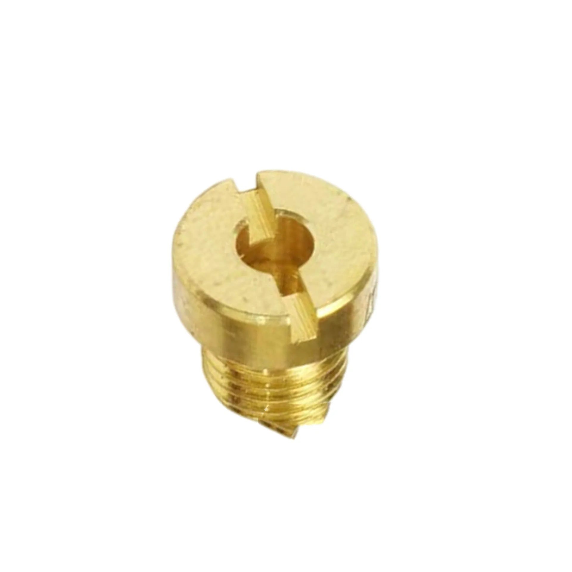 Brass M6 carburetor main jet for Derotto PHBN PHVA models on a white background.