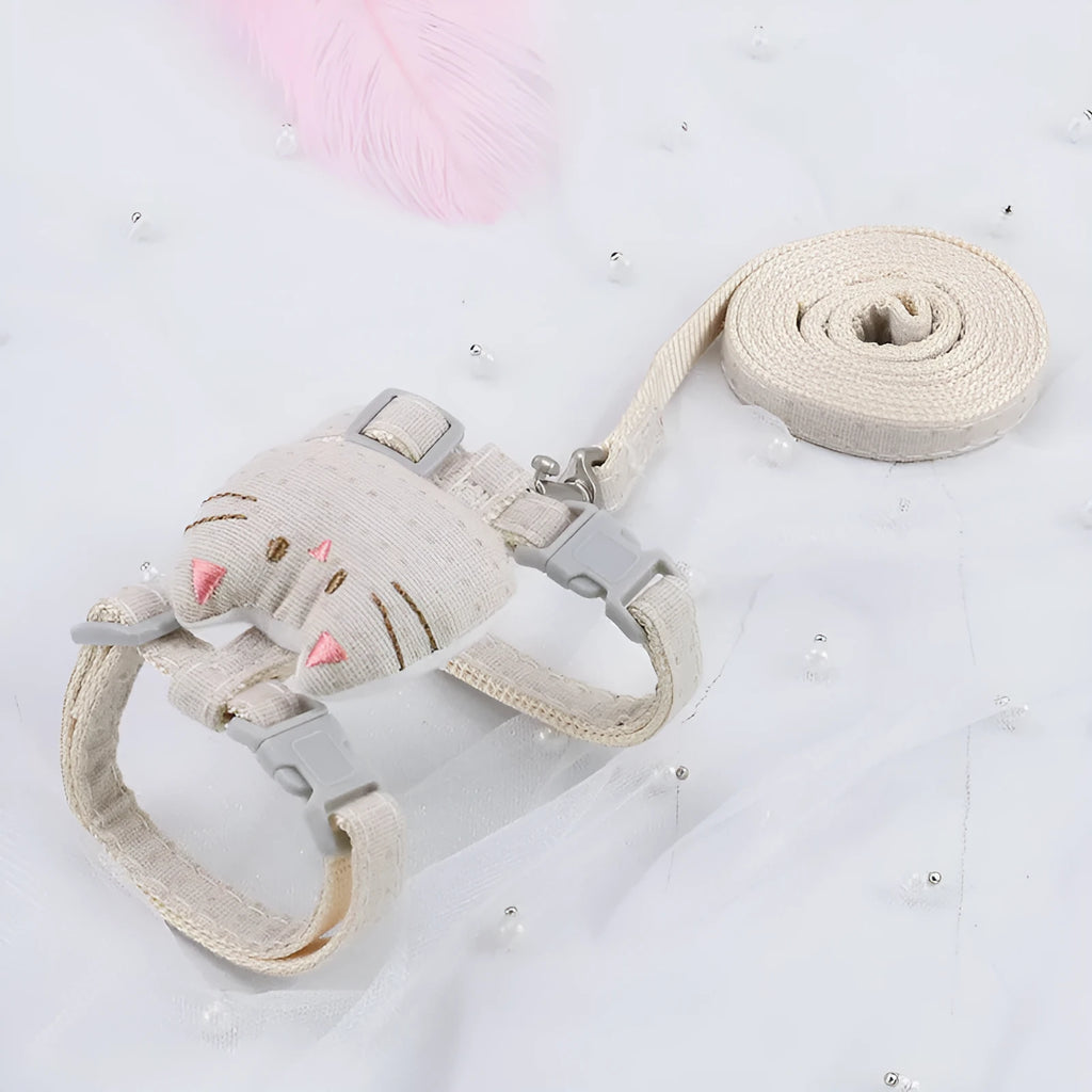 T-shaped cloth cat pulling rope in pink beige grey or cyan colours for cats under 8kg