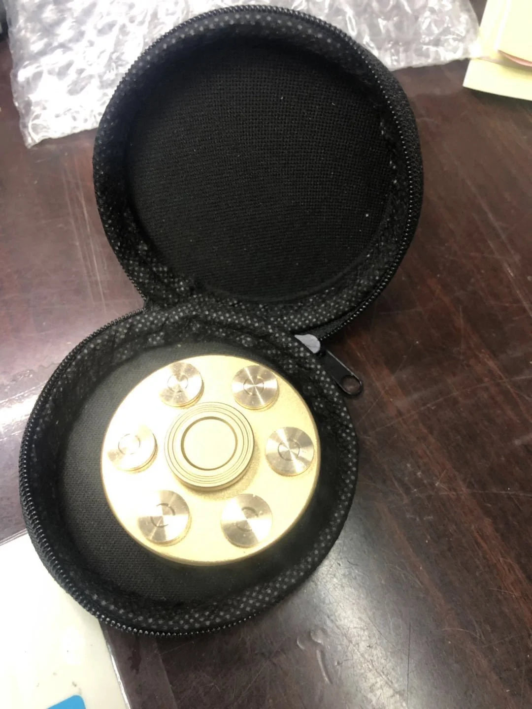 Brass gun revolver bullet fidget toy spinner with detachable rotating parts