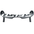 Carbon fibre road bike drop handlebar showing 31.8mm clamp, available in 380mm, 400mm, 420mm, and 440mm widths.