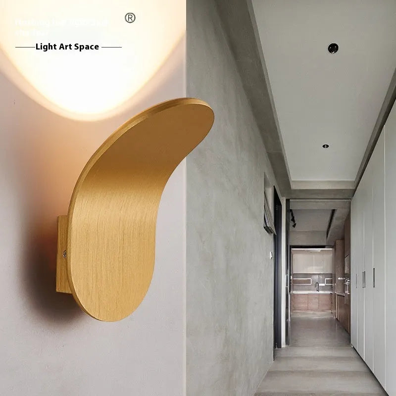 Modern creative bulb wall lamp in brushed gold finish for living room